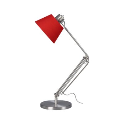 Slim Desk Lamp with Red Shade