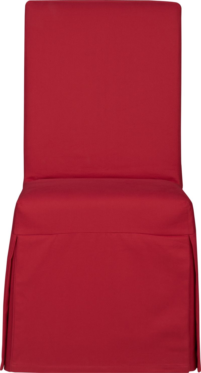 Slip Side Chair with Red Slipcover with Sash