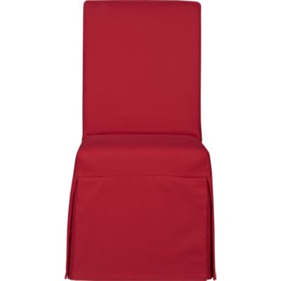Slip Side Chair with Red Slipcover with Sash