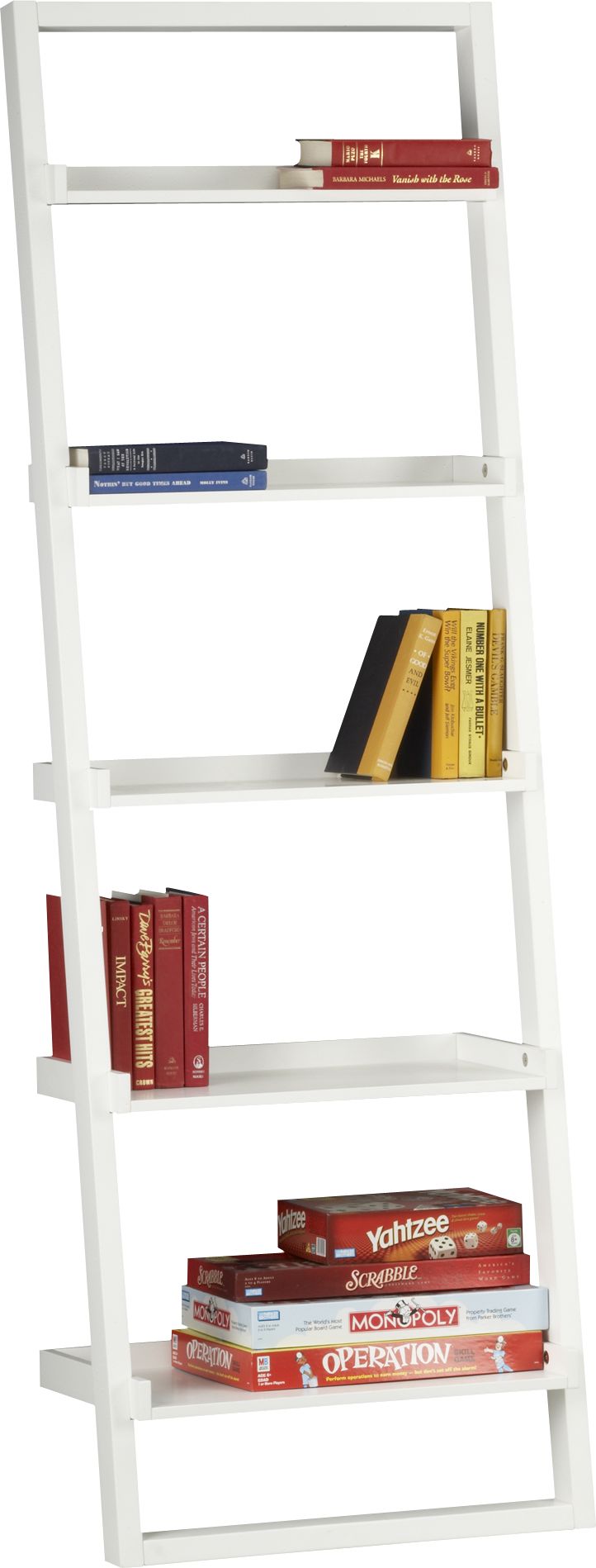 Sloane White Leaning Bookcase