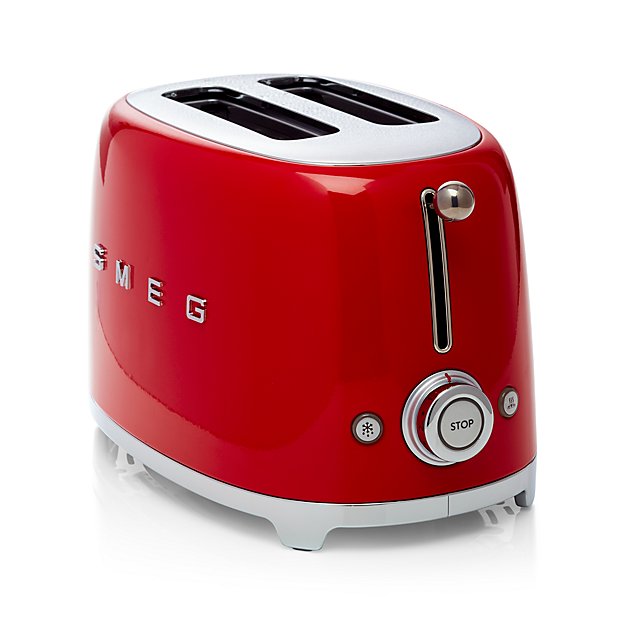 Smeg Red 2Slice Retro Toaster Crate and Barrel