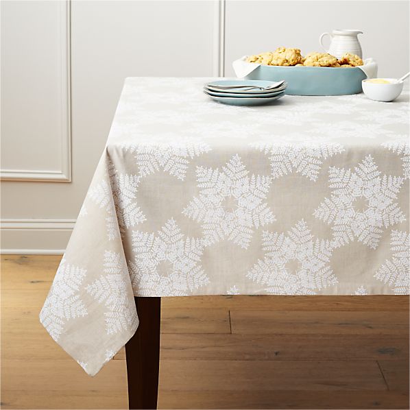 Snowflake White Tablecloth Crate and Barrel