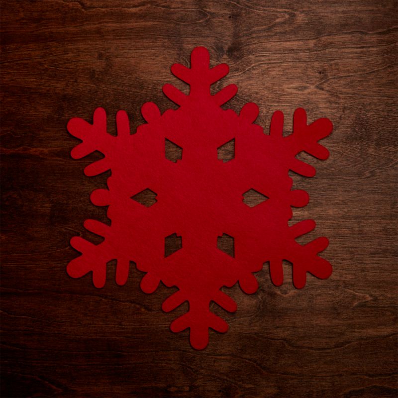 Red Snowflake Felt Placemat Crate and Barrel