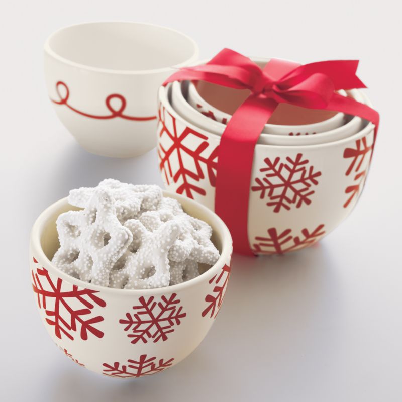 3-Piece Snowflake Bowl Set