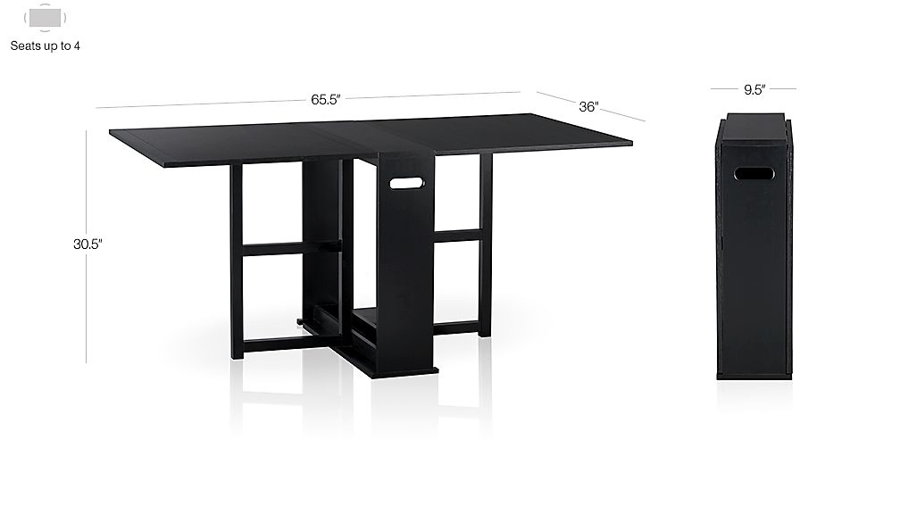 Span Black Gateleg Dining Table Crate and Barrel