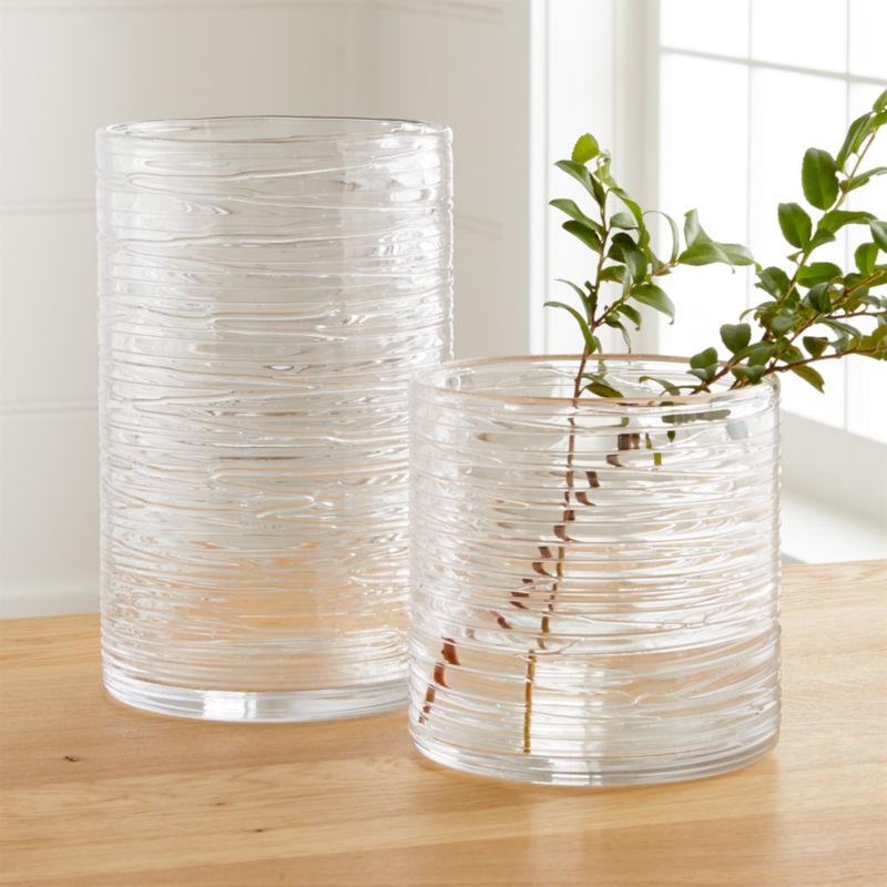 Spin Glass Hurricane Vases/Candle Holders Crate and Barrel