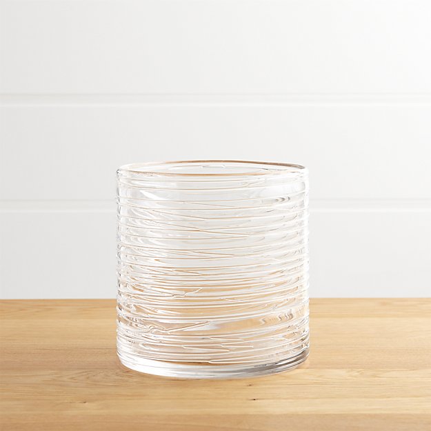 Spin Small Glass Hurricane Candle Holder/Vase Crate and Barrel
