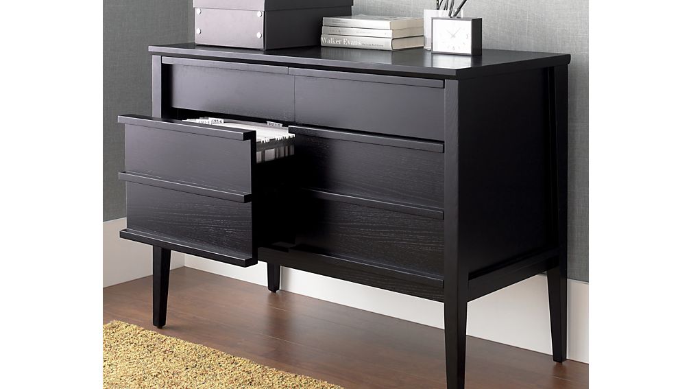 Spotlight Ebony Credenza in Filing & Credenzas Crate and Barrel
