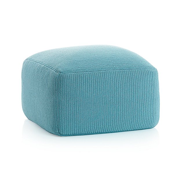 Outdoor Square Mineral Pouf Crate and Barrel