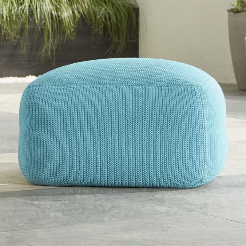 Outdoor Square Mineral Pouf Crate and Barrel