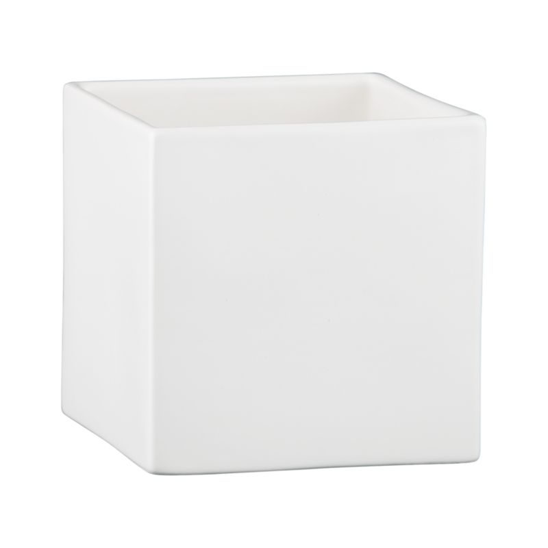 Square White Large Vase