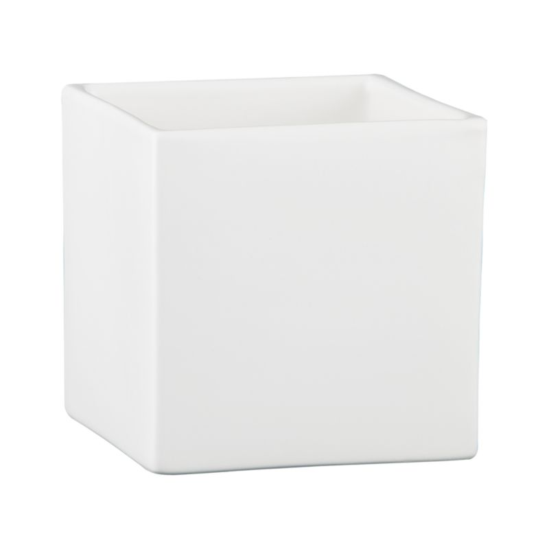 Square White Small Vase