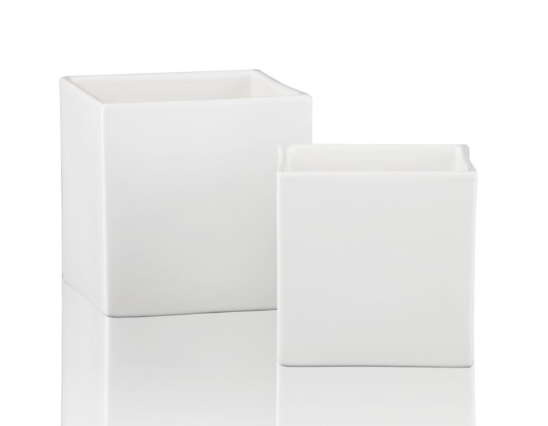 Square White Vases