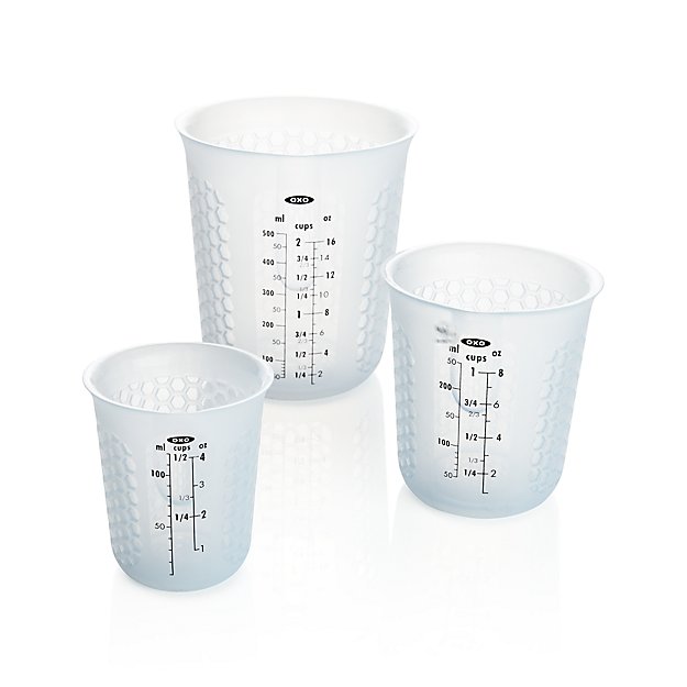 Oxo ® Set Of 3 Squeeze And Pour Measuring Cups Crate And Barrel 6349