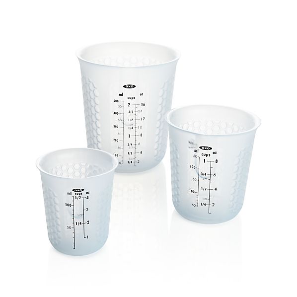 OXO ® Set of 3 Squeeze & Pour Measuring Cups in New Kitchen Crate and