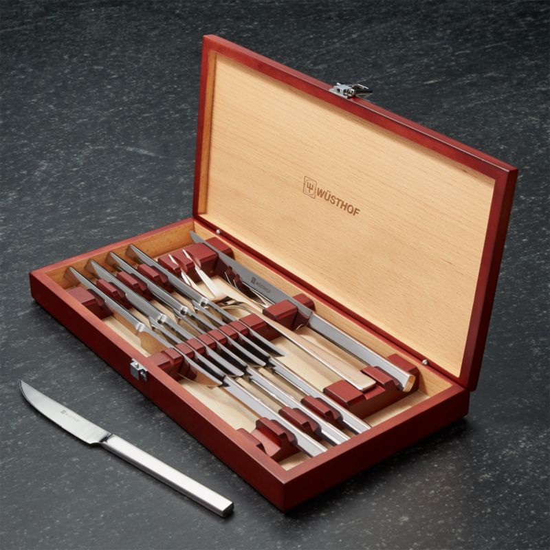 Wüsthof ® Stainless 10Piece Steak and Carving Knives Set Crate and