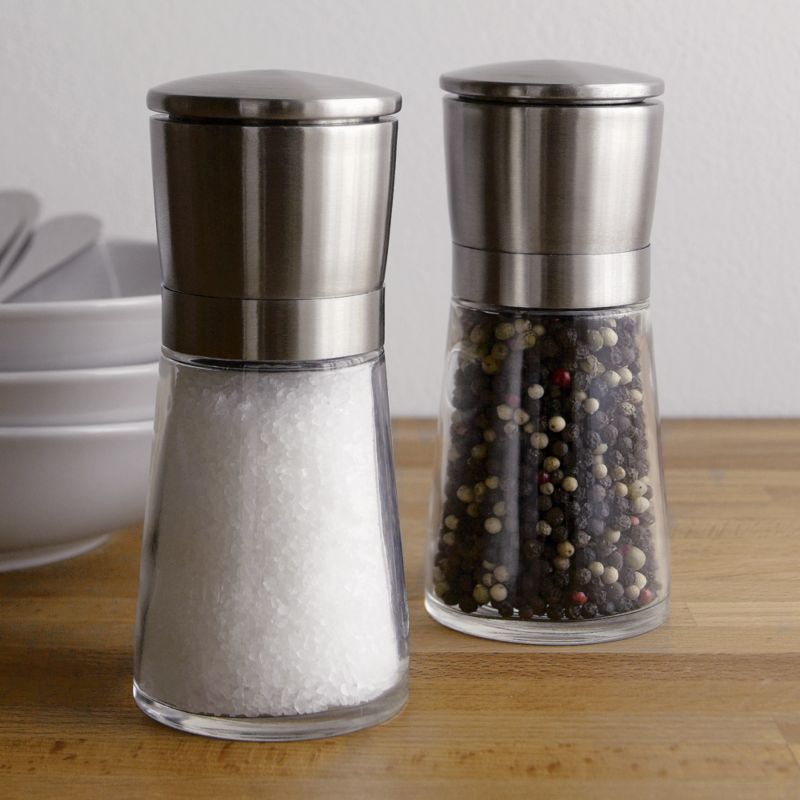 Stainless and Glass Salt/Pepper Mills