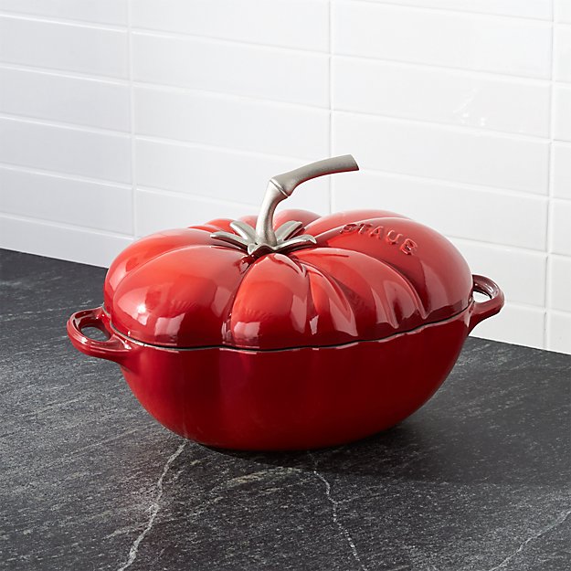 Staub ® 3qt Enamel Cast Iron Tomato Cocotte Crate and Barrel
