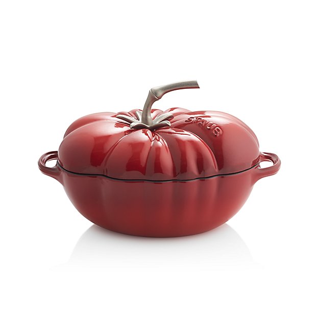 Staub ® 3qt Enamel Cast Iron Tomato Cocotte Crate and Barrel