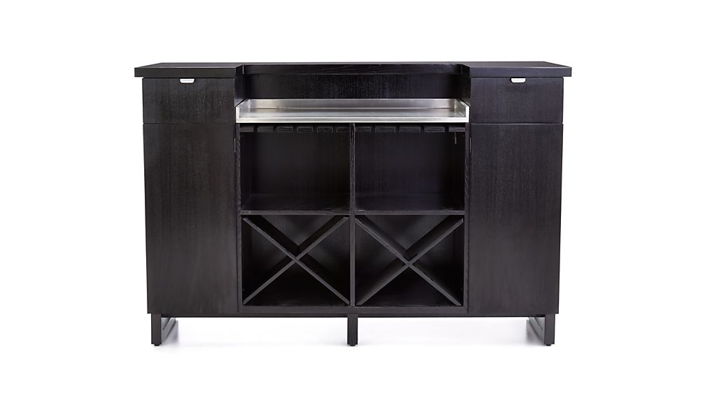 Steamer Standing Home Bar with Stainless Steel Top Crate and