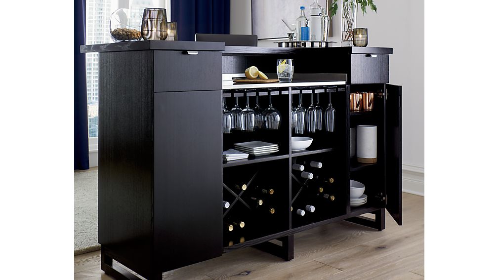 Steamer Standing Home Bar with Stainless Steel Top Crate and