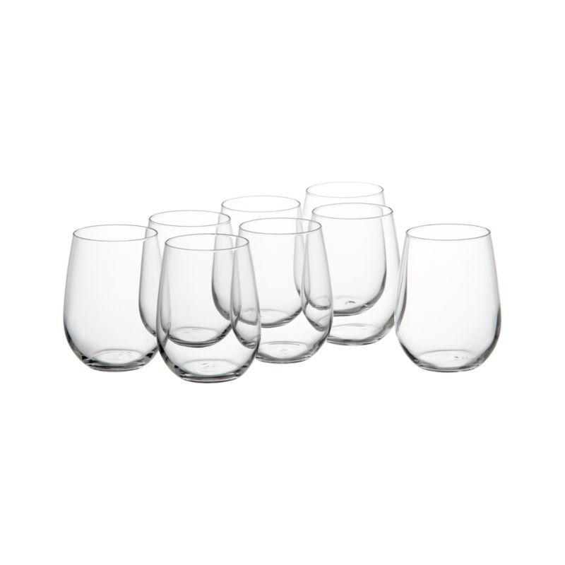 Stemless Wine Glasses Set of Eight