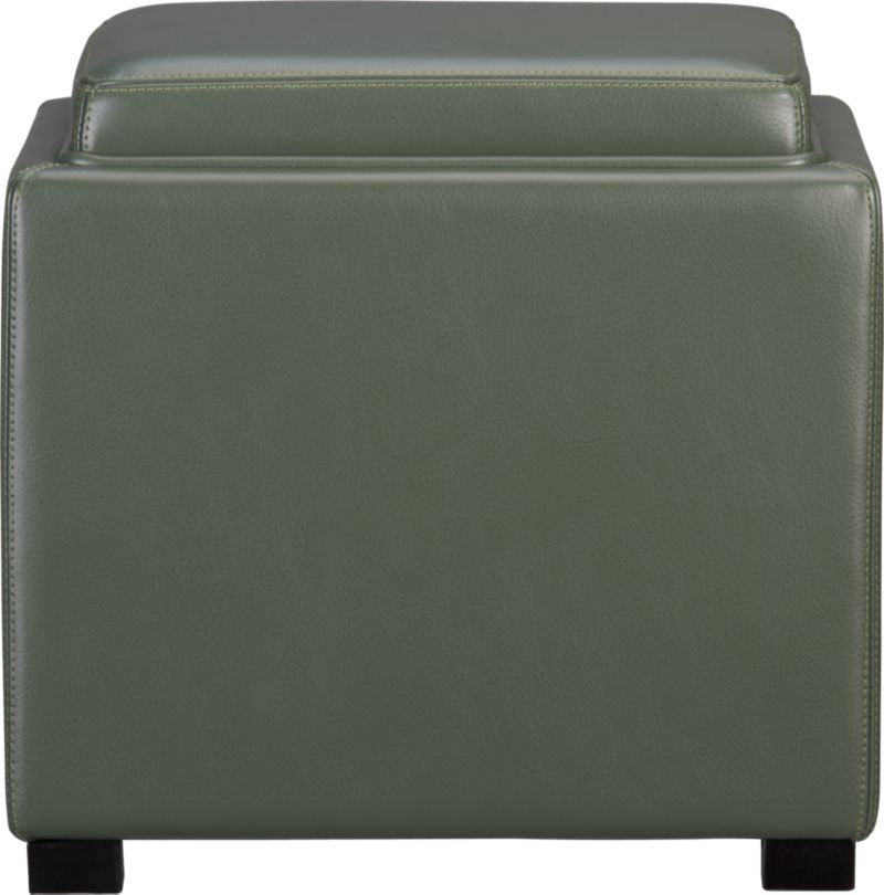 Stow Fern 17.5" Leather Storage Ottoman