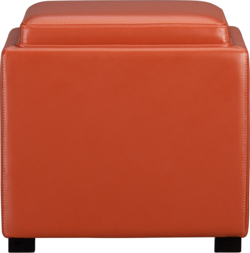 Stow Persimmon 17.5" Leather Storage Ottoman