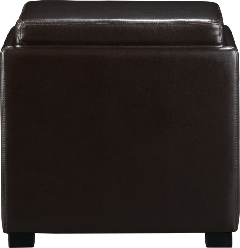 Stow Brown Leather Strg Ottoman