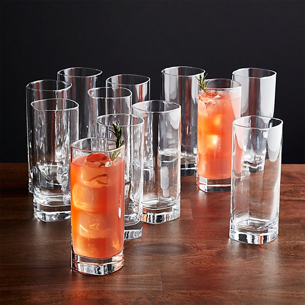 Set of 12 Strauss Cooler Glasses Crate and Barrel