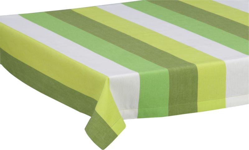 Green Stripe Picnic Tablecloth