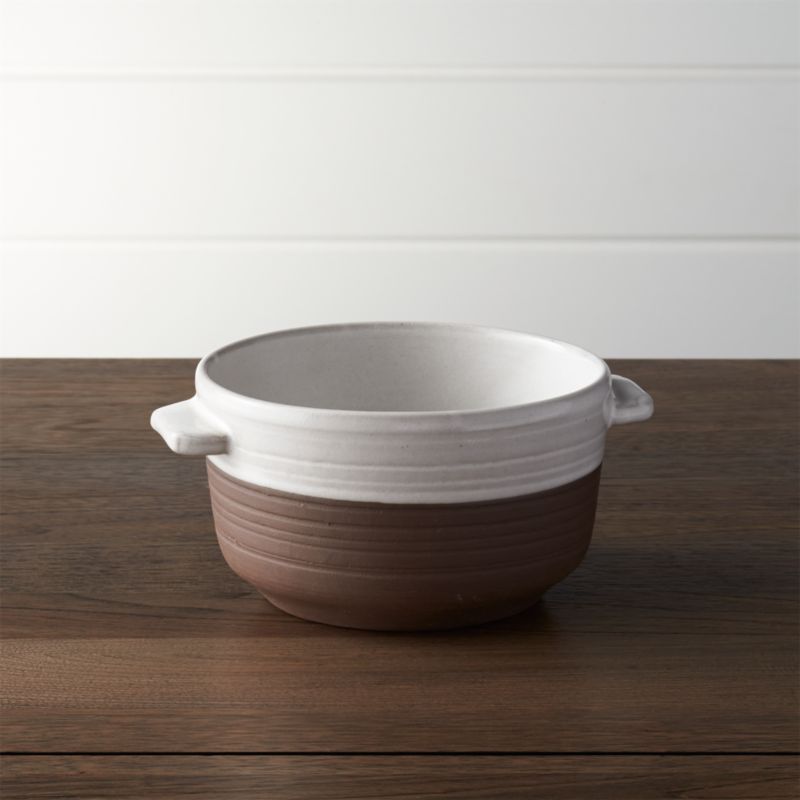 Studio Dark Clay Soup Bowl with Handles Crate and Barrel
