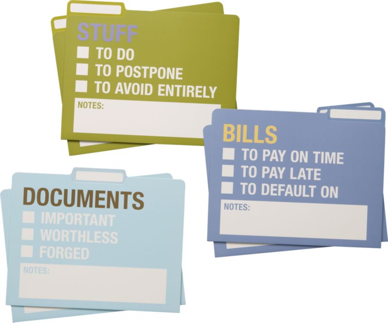 Set of 6 Stuff File Folders