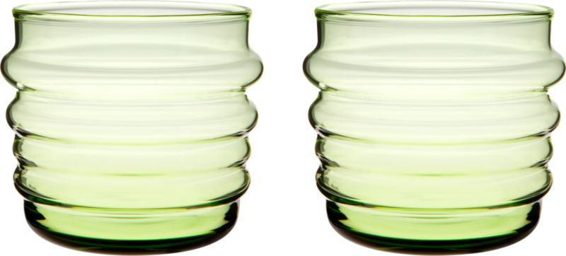 Set of 2 Marimekko Sukat Makkaralla Green Glasses