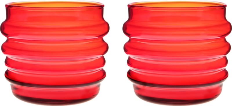 Set of 2 Marimekko Sukat Makkaralla Red Glasses