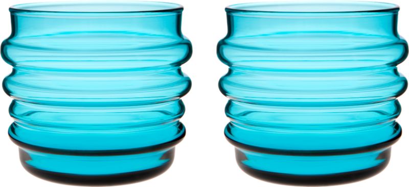 Set of 2 Marimekko Sukat Makkaralla Turquoise Glasses