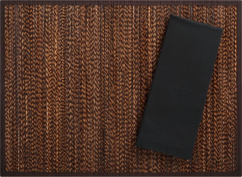 Sumatra Placemat and Cotton Black Napkin