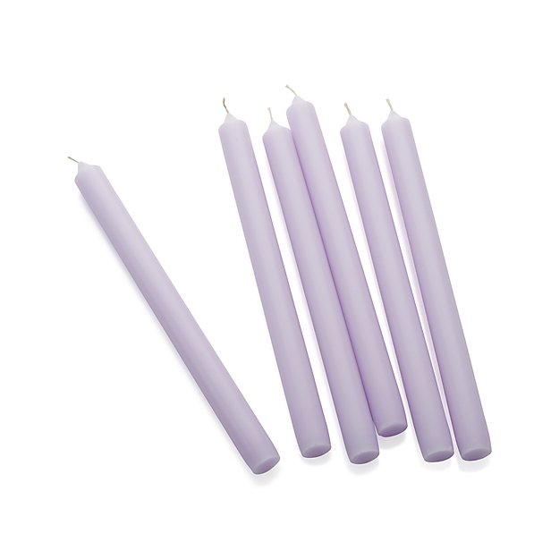 Set of 6 Lavender Taper Candles Crate and Barrel