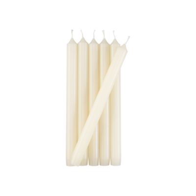 Set of 6 Taper Ivory Candles