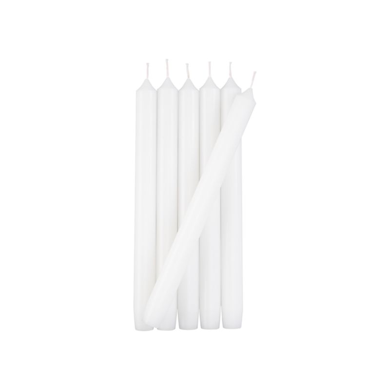 Set of 6 Taper White Candles