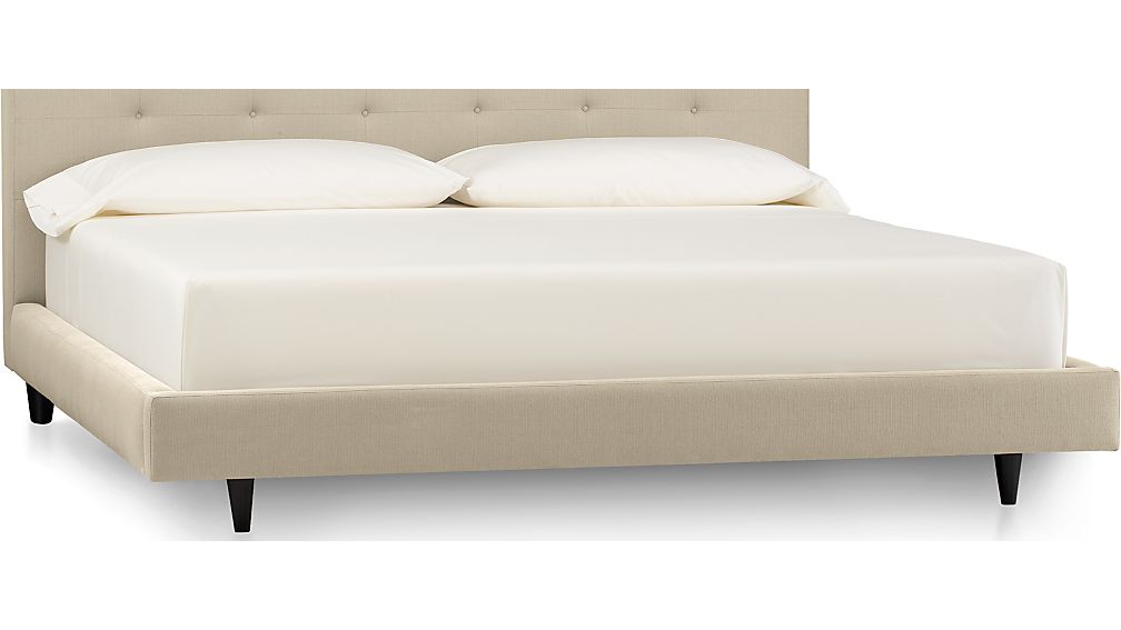 Tate Upholstered King Bed Winslow Linen Crate and Barrel