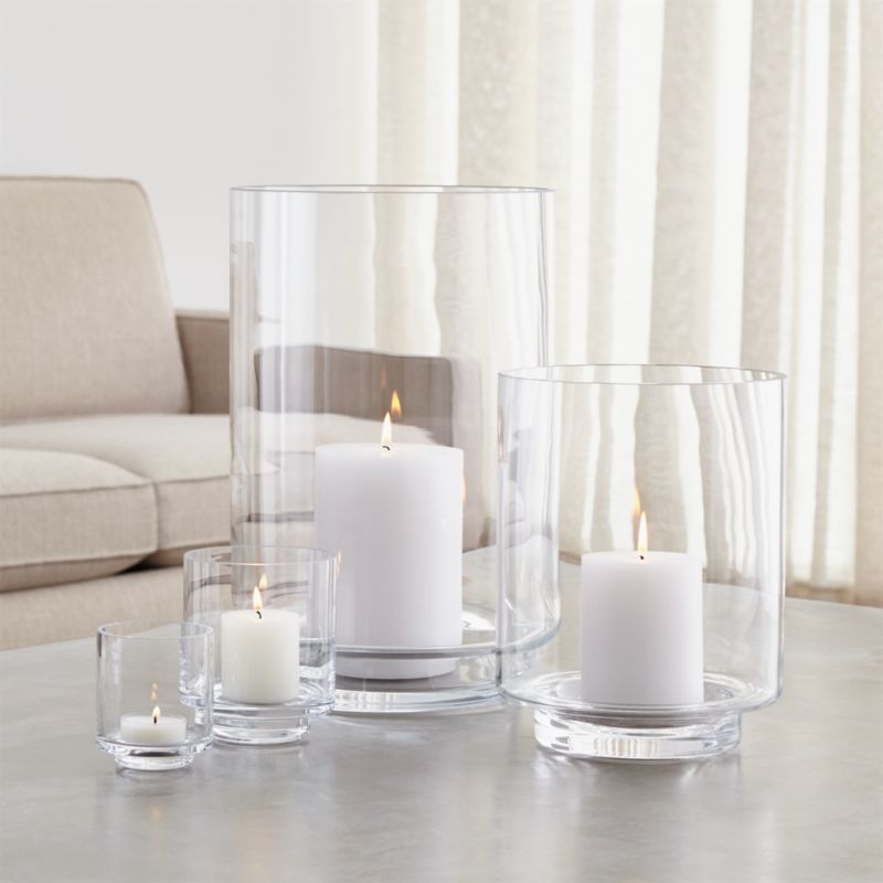 Taylor Glass Hurricane Candle Holders | Crate and Barrel