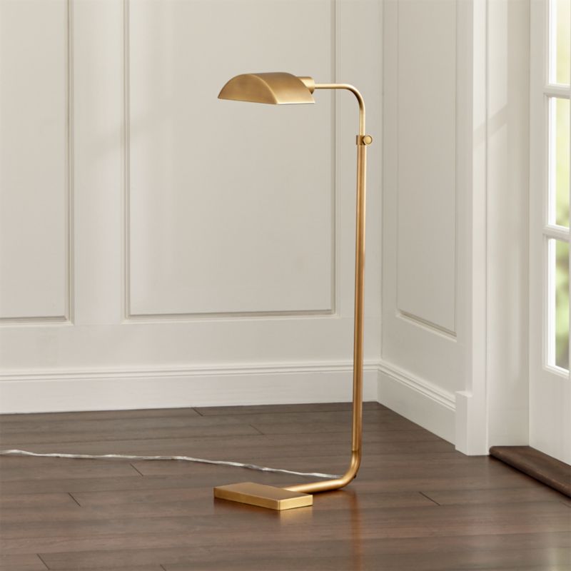 Theorem Aged Brass Floor Lamp Crate and Barrel