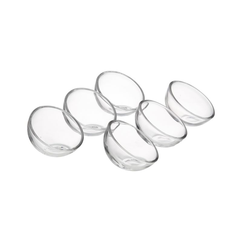 Set of six candleholders. 3.75"dia.x3"H