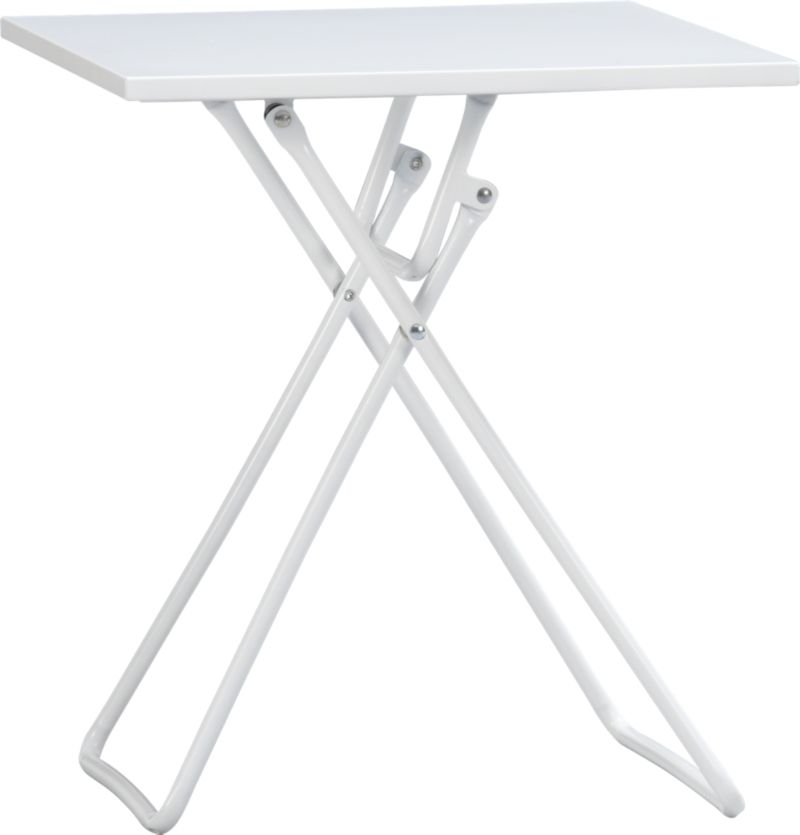 To-Go White Folding Side Table