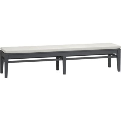 Toulon Dining Bench with Sunbrella® White Sand Cushion