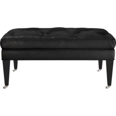 Townsend Leather Square Ottoman