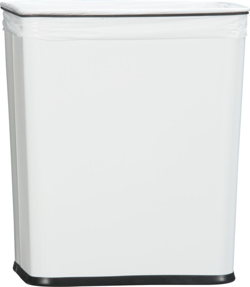 Trash Can 7-Gallon White with Bag Band