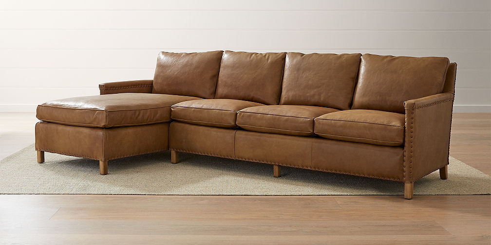 Sale Sectional Sofas Leather and Fabric Crate and Barrel