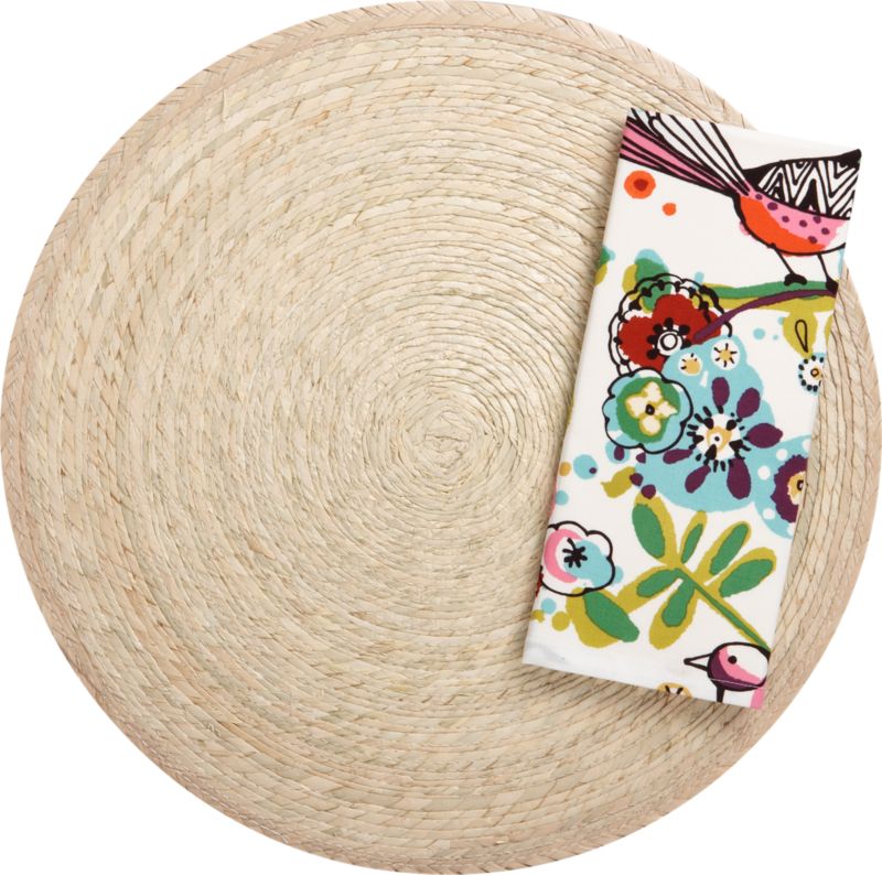 Tropical Palm Natural Placemat and Maude Napkin